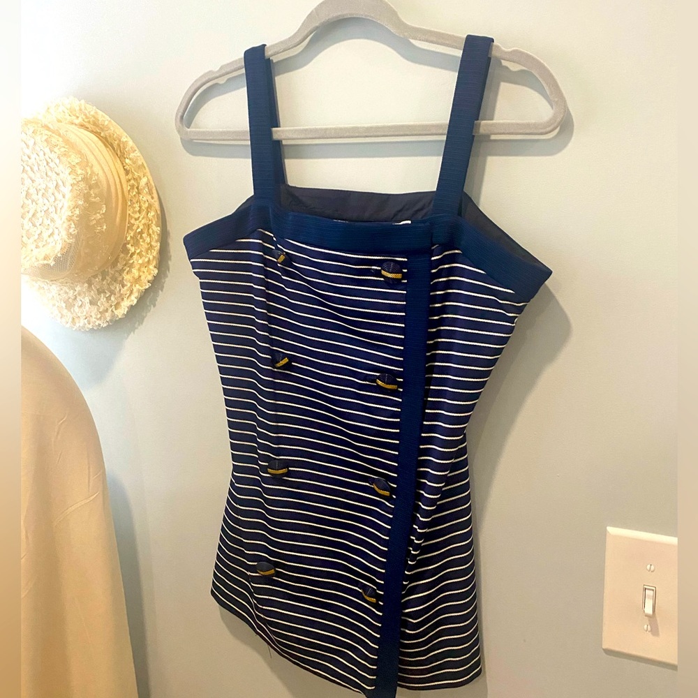 Joseph Ribkoff Spring nautical Sexy blue and white pin up girl costume